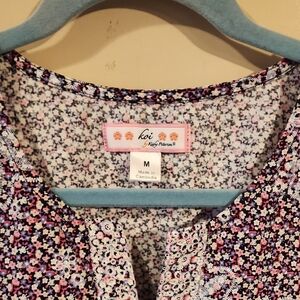 Koi Multicolor Floral Scrub Top  Nwot Medium